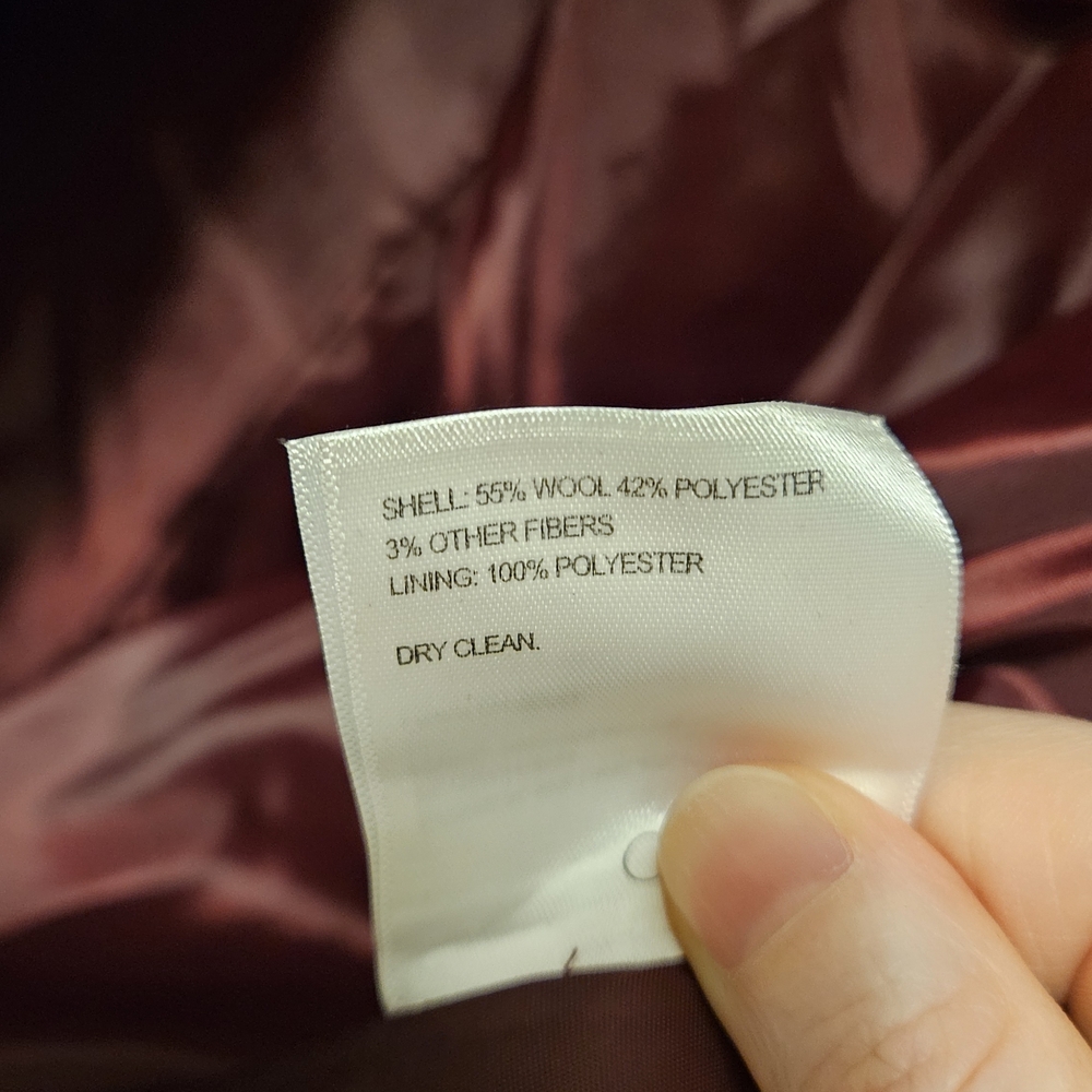 Laundry By Shelli Segal Deep Red Belted Wool Blend Peplum Coat - Picture 9 of 13